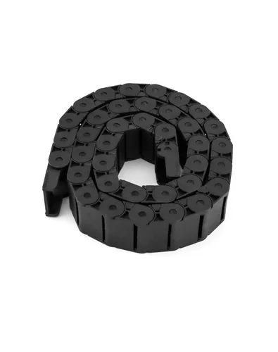 Vista 2 de QWORK R28/38 - Cadena de arrastre de cable de plástico negro semicerrada de 0.591 in x 1.181 in, paquete de 4 unidades de 3.3 ft de longitud