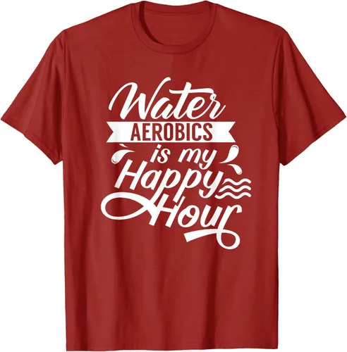 Vista 22 de Water Aerobics Is My Happy Hour Hobby Instructor Aqua Camiseta Negro