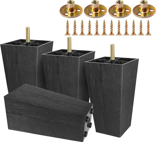 Vista 17 de 4pcs patas cuadradas de plástico 2-1/2" con tuercas de placa, rosca M8-1.25