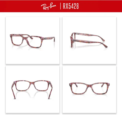 Vista 3 de Ray-Ban RX5428 - Lentes cuadrados para hombre y mujer + paquete con kit de gafas de diseñador iWear
