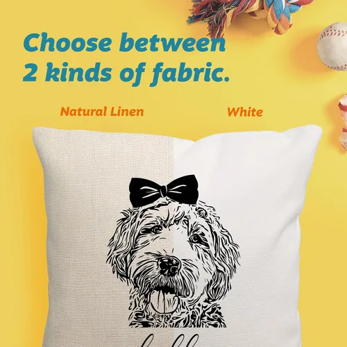 Vista 4 de Pattern Pop - Almohada personalizada con arco y garabatos - Funda de almohada - Almohada decorativa para perro - Funda de almohada cuadrada de 18 x