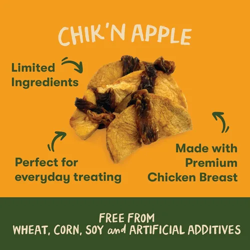 Vista 4 de Pet 'n Shape Chik 'n Apple Jerky - Golosinas para perros envueltas naturales – 16 onzas