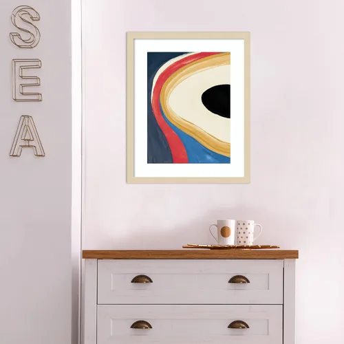 Vista 4 de Amanti Art Framed Wall Art Print 21x17 In the Groove II Retro by Danhui Nai, Abstract Wall Art, Modern Contemporary Decor, Small Poster Painting