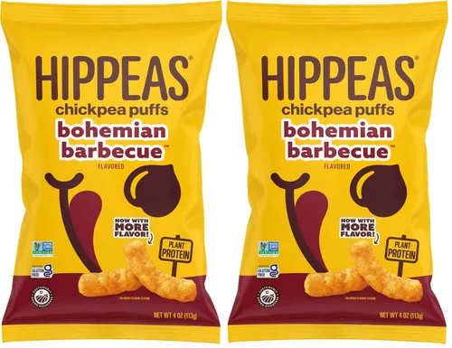 Vista 13 de Hippeas - Bocadillos de garbanzos inflados, cheddar blanco vegano, 4 onzas (paquete de 1), 4g de proteína, 3g de fibra, vegano, sin gluten