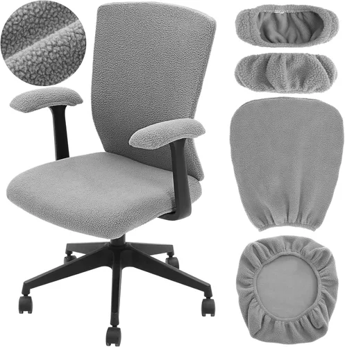 Vista 17 de Tallew 4 fundas para sillas de oficina, fundas universales para sillas de computadora, fundas protectoras elásticas para asiento de silla, fundas