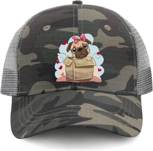 Vista 9 de devor Hats Pug Dog Baseball Caps for Women Funny Denim Hat Adjustable