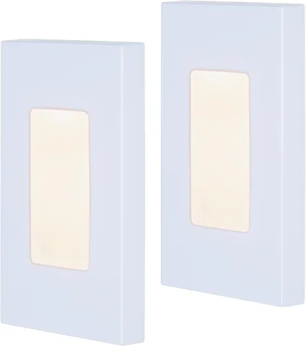 Vista 2 de Energizer Luz nocturna enchufable, paquete de 2, cubierta moderna ultradelgada de bajo perfil, luz nocturna LED enchufable a la pared, sensor