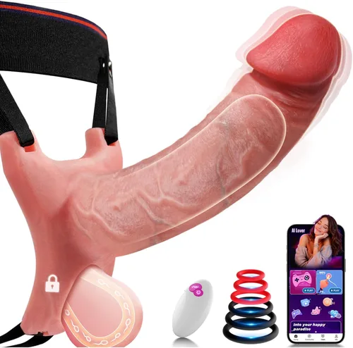 Vista 10 de Funda para Pene Vibrador de Funda para Polla - FYSHAVO 5 en 1 Juguetes Sexuales Masculinos Realistas para Adultos para Hombres Extensor de Pene