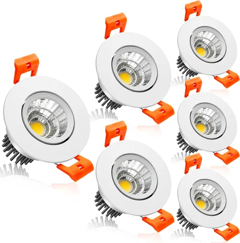 Vista 16 de Lámpara LED Downlight de 2 pulgadas, kit de luz de techo regulable de 3 W, luz blanca ultra cálida de 2700 K, luces LED blancas CRI80