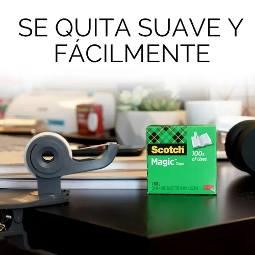 Vista 5 de Cinta adhesiva mágica Scotch 0.75 x 1000 pulgadas, Mate Transparente