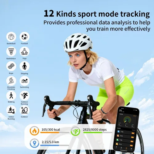 Vista 3 de Pulsera inteligente para mujeres y hombres, pulsera inteligente de rastreador de fitness, banda de salud impermeable con monitor de sueño