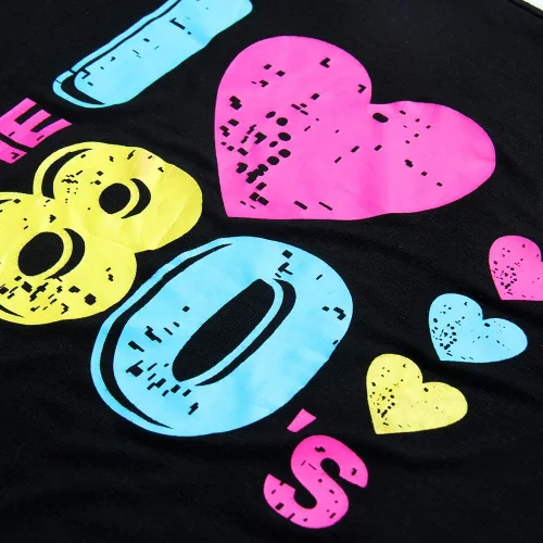 Vista 2 de Smile Fish Camisetas de disfraces de los años 80 con hombros descubiertos para mujer
