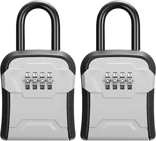 Vista 9 de Puroma Caja de Seguridad, Caja de Llaves con Cerradura de Montaje en Pared y Caja de Seguridad Portátil con Código Reiniciable, Caja de Seguridad