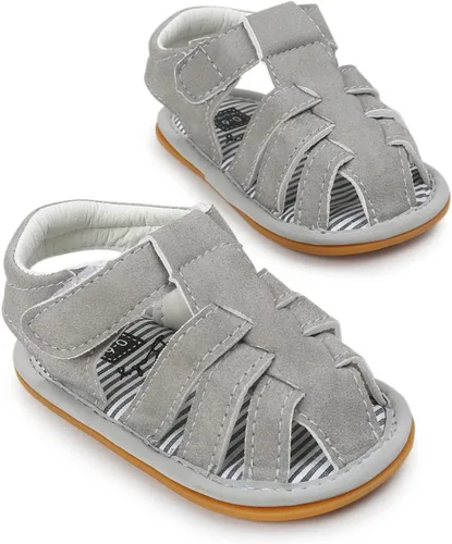 Vista 14 de Sandalias para bebé niña niño, suela antideslizante suave de primera calidad, sandalias de bebé para bebé, zapatos de playa casuales de verano