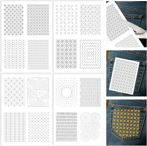 Vista 12 de ORIGACH 4 Hojas Grandes de Estabilizadores de Bordado Solubles en Agua de Otoño, Papel de Bordado de Hojas de Calabaza y Setas para Costura a Mano