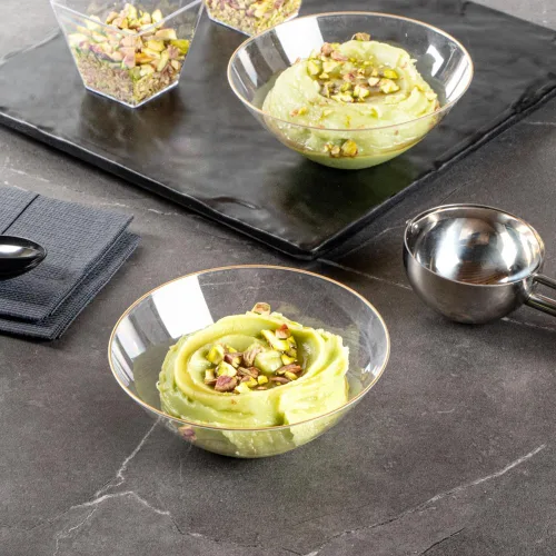 Vista 9 de Restaurantware Moderna - Cuencos de plástico de 6 onzas, 20 cuencos de ensalada desechables duraderos – Cuencos de plástico transparente resistentes