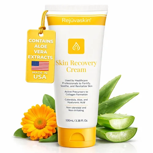 Vista 9 de Rejuvaskin Crema de recuperación de la piel con aloe vera, crema para aliviar el eccema para pieles secas, picazón y sensibles, hidratante