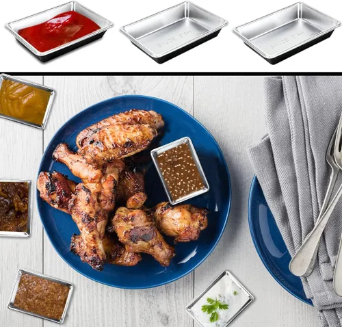 Vista 6 de DOERDO - 100 platos para salsa de soja desechables, bandeja para servir condimentos, platos de aperitivo para barbacoa, ensalada, salsa de tomate