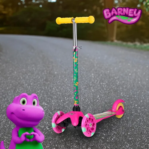 Vista 9 de Patinete para niños, auto equilibrio de 3 ruedas, ruedas LED iluminadas Barney