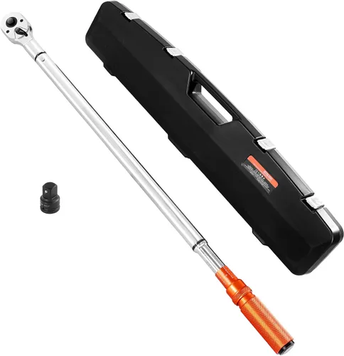 Vista 13 de VEVOR Llave dinamométrica ajustable de 1/2 pulgada de transmisión, 20-160 pies-libra/27.1-216.8 Nm, extremo abierto de 38 mm, llave dinamométrica
