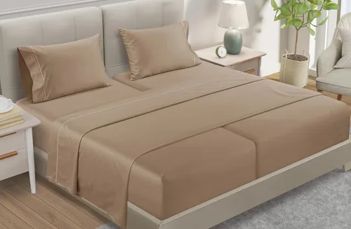 Vista 74 de Juego de sábanas individuales de algodón egipcio 100%, tejido satén de 800 hilos, 3 piezas, sábanas para cama individual, juego de sábanas