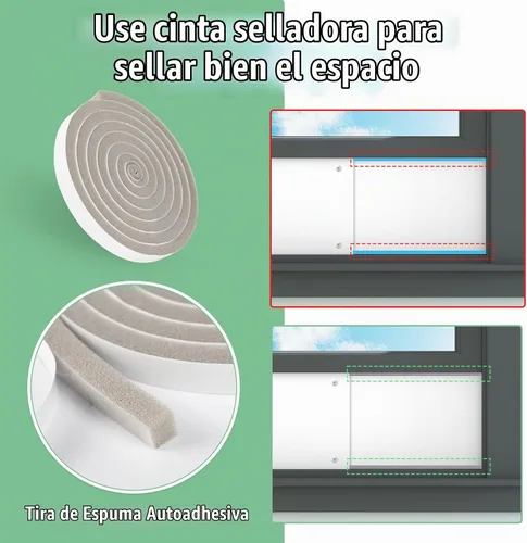 Vista 5 de Kit de sellado de ventana de aire acondicionado portátil de doble manguera, kit de ventilación de ventana ajustable de 5 pulgadas de diámetro