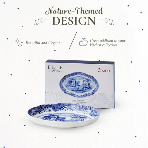 Vista 3 de Spode - Plato de pepinillo italiano azul italiano azul - BlueWhite