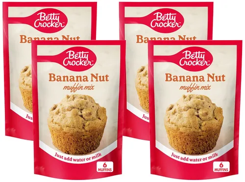 Vista 23 de Betty Crocker Mezcla de muffins de nuez de plátano, hecha con nueces, 6.4 oz.