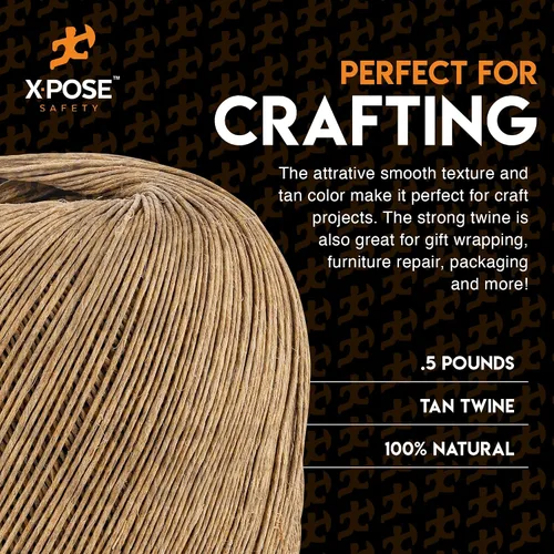 Vista 5 de Xpose Safety Ruby Italian Spring Twine – Cuerda de bola italiana de 4 capas de 1/2 libra – Cinta de tapicería – Cordón recubierto de cera natural