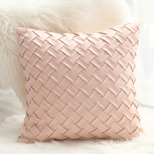 Vista 35 de vctops Funda de Almohada Decorativa con Patrón de Tejido de Canasta Boho, Gamuza Súper Suave, Funda de Cojín de Acento Cuadrada Sólida para Sillón