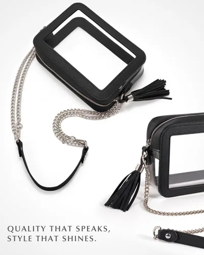 Vista 5 de Unilily Bolsa transparente para eventos en estadios – Bolso cruzado transparente aprobado por estadios para mujeres, conciertos, deportes