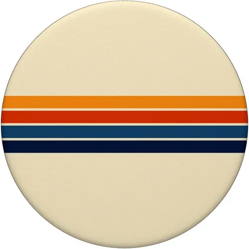 Vista 3 de PopSockets Grip y soporte para teléfonos y tabletas multicolor con diseño de rayas retro, Negro