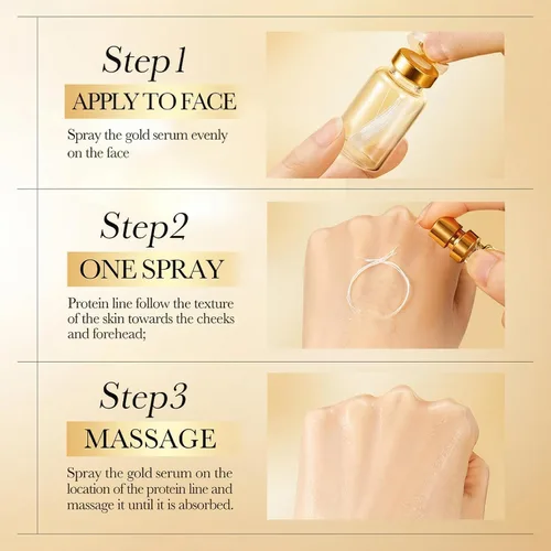 Vista 6 de Golden Peptide Essence Collection - Kit de suero hidratante con colágeno hidrolizado, tratamiento facial hidratante y relleno, ayuda a mejorar