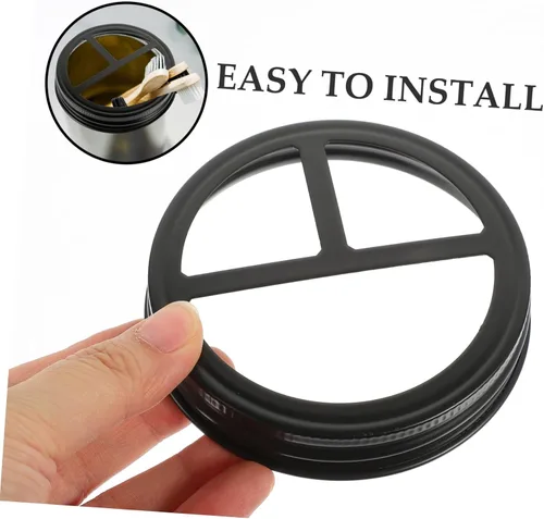 Vista 3 de STOBAZA Juego de 2 soportes para cepillos de dientes, tapas de tarros de acero inoxidable, tapas de botellas para botellas de vidrio, tapas