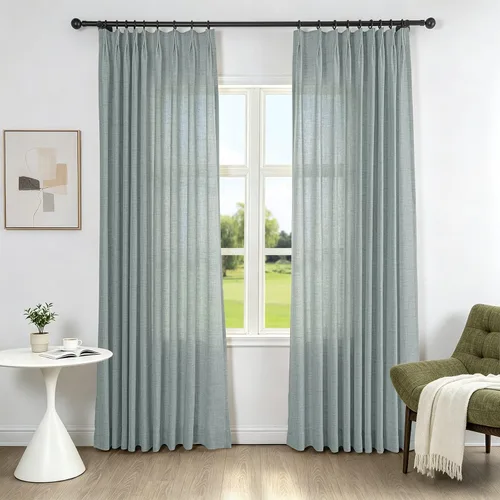 Vista 12 de Fcosie Cortinas plisadas filtrantes de luz para sala de estar, dormitorio, granja Kithcen, protección de privacidad, mezcla de lino, 2 paneles, 50