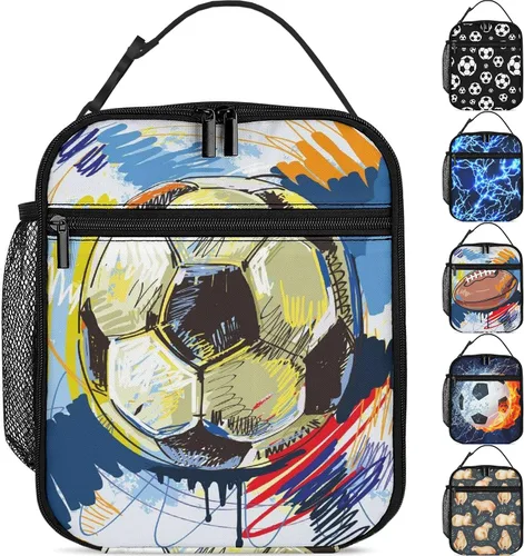 Vista 10 de Capybara - Lonchera con diseño de hojas para niños y niñas, lonchera reutilizable con bolsillo lateral, lonchera para niñas y adolescentes, bolsa