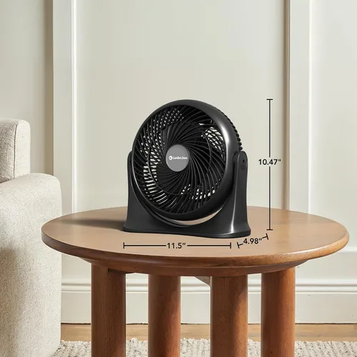 Vista 7 de Comfort Zone Ventilador circulador de aire de mesa de alta velocidad de 11 pulgadas, ventilador personal silencioso con 3 velocidades e inclinación