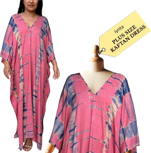 Vista 14 de Vestidos caftán hechos a mano en talla grande para mujer, vestido de gran tamaño teñido anudado, salida de baño para vacaciones y salidas nocturnas
