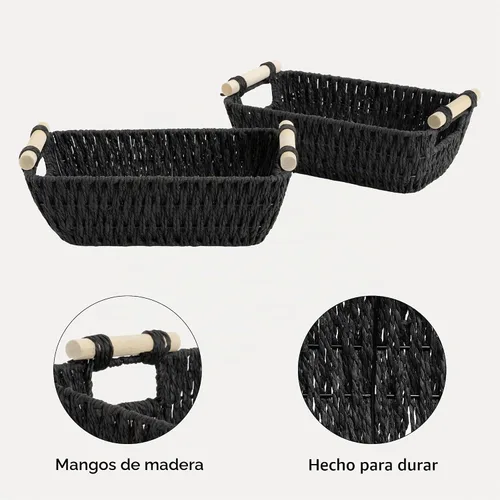 Vista 4 de StorageWorks Cesta de almacenamiento pequeña, cestas organizadoras para Negro