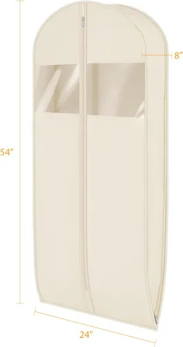 Vista 2 de Syeeiex Bolsa de compresión para colgar y ahorrar espacio, 54 pulgadas Beige