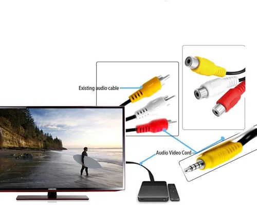 Vista 3 de Adaptador AV, adaptador de entrada de 3 RCA a AV, repuesto de cable adaptador de componente AV para TCL TV -1 M / 3.3 pies
