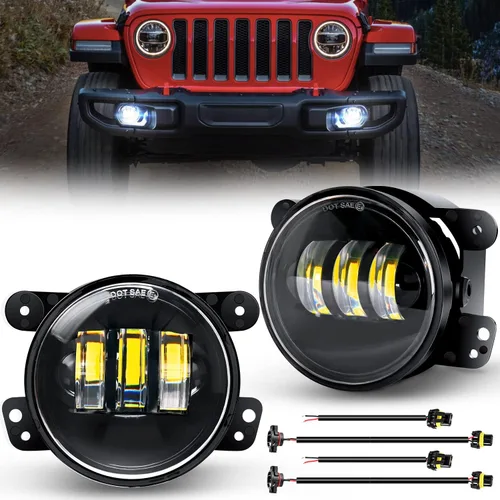 Vista 18 de Nilight Conjunto de Luces LED de Niebla de 4 Pulgadas Compatible con 2007 2008 2009 2010 2011 2012 2013 2014 2015 2016 2017 2018 Jeep Wrangler JK