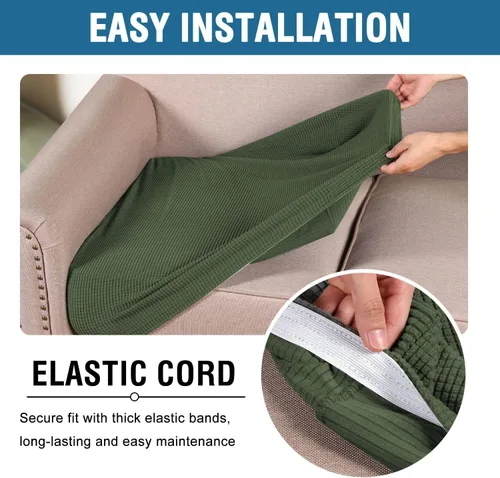 Vista 89 de H.VERSAILTEX - Fundas elásticas para cojín de sofá individual, fundas de asiento para silla de sofá, protector de cojín con tejido jacquard de sarga