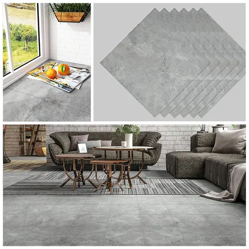 Vista 14 de CHICHOME Paquete de 6 azulejos de suelo impermeables de 12 x 12 pulgadas para despegar y pegar, azulejos de vinilo autoadhesivos extraíbles