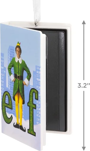 Vista 4 de Hallmark Adorno Navideño de Plástico Estuche de Casete de Video Retro de la Película Elf