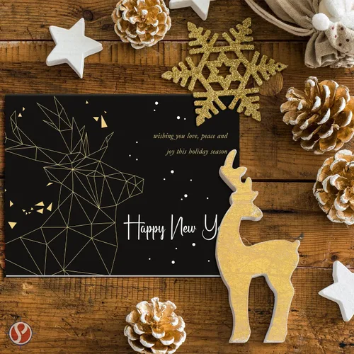 Vista 4 de 2026 Tarjetas de feliz año nuevo – Deseándote amor, paz y alegría – Invitaciones de Navidad, agradecimientos, anuncios, regalos y presentes – 25 por