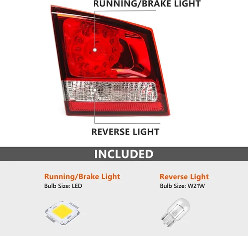 Vista 2 de Conjunto de luz trasera interior compatible con Dodge Journey 2011-2020 Luz trasera LED interior trasera izquierda del lado del conductor