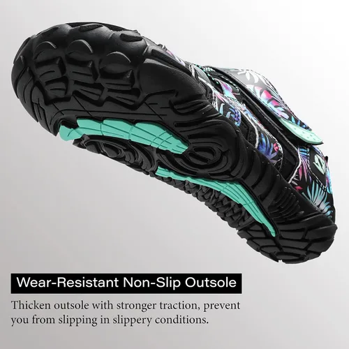 Vista 6 de JIASUQI Zapatos de agua atléticos para senderismo, descalzos, para natación, deportes, caminar, para mujeres y hombres