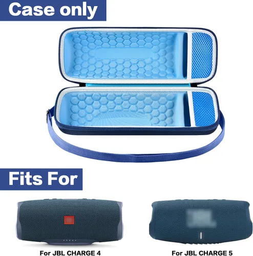 Vista 2 de Comecase - Funda rígida de viaje para JBL Charge 4/Charge 5 impermeable Bluetooth altavoz. Bolsa de almacenamiento para cargador y cable USB