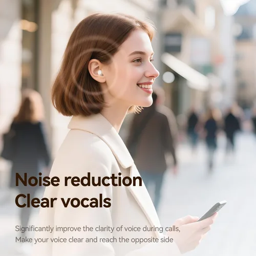 Vista 5 de Auriculares planos para dormir de lado, mini auriculares invisibles para canales auditivos pequeños, Bluetooth 5.4, batería 66H, bloqueo de ruido